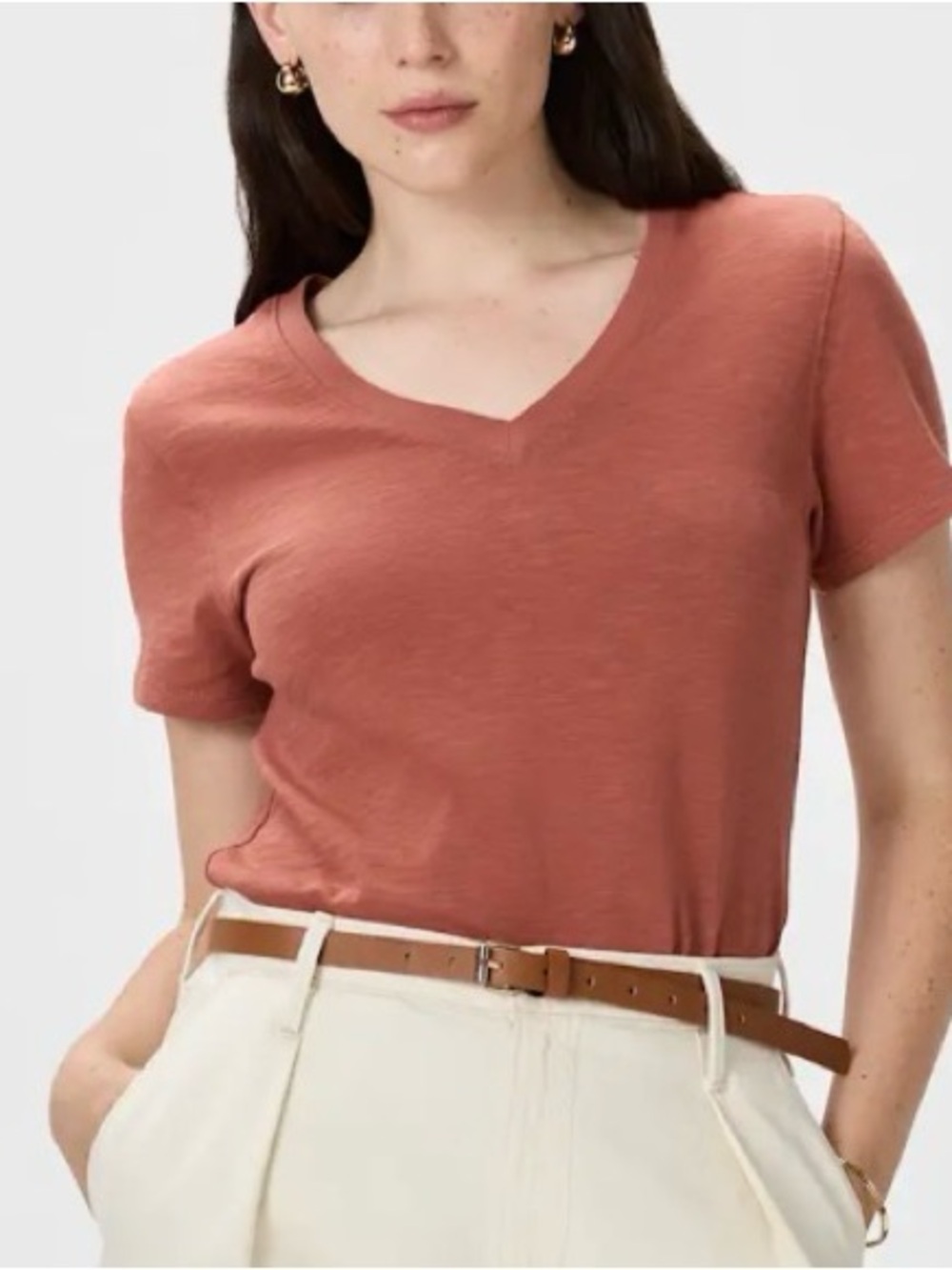 NWT 100% Organic Cotton  V-Neck Tee Sz XS